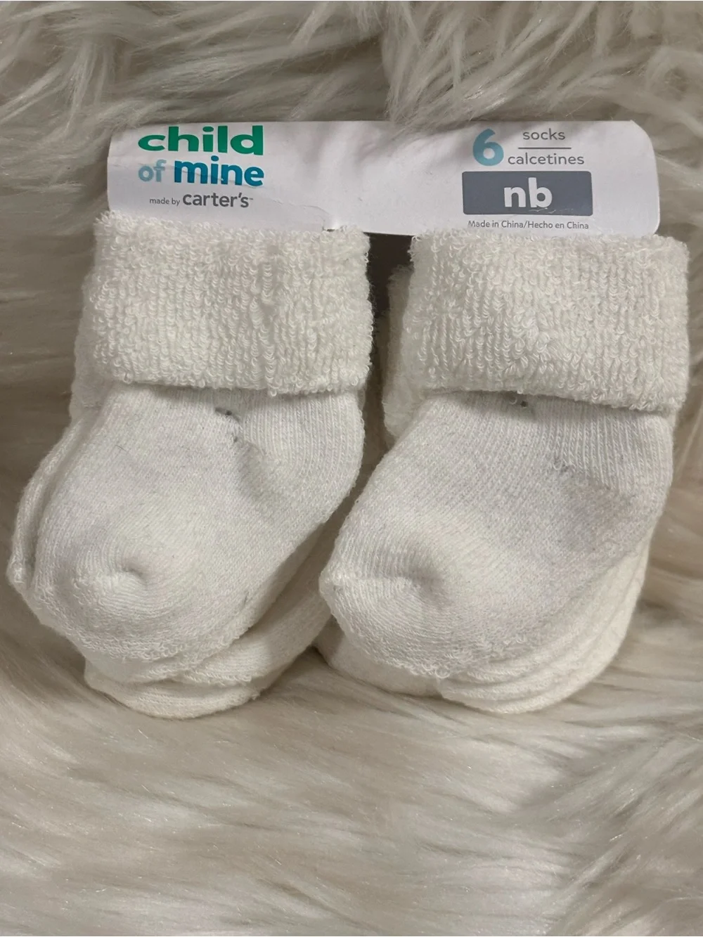 Child of mine newborn socks 6 pk